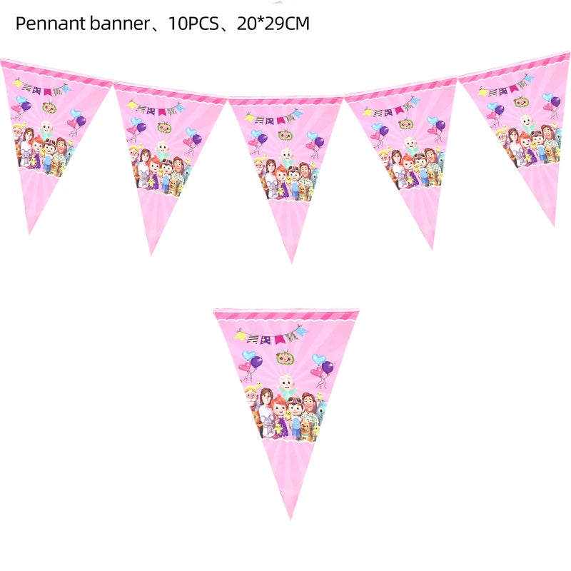 Cartoon Family Theme Birthday Party Decoration Disposable Set Tableware Plate Napkins Tablecloth For Kid Shower Supplies Puzzle