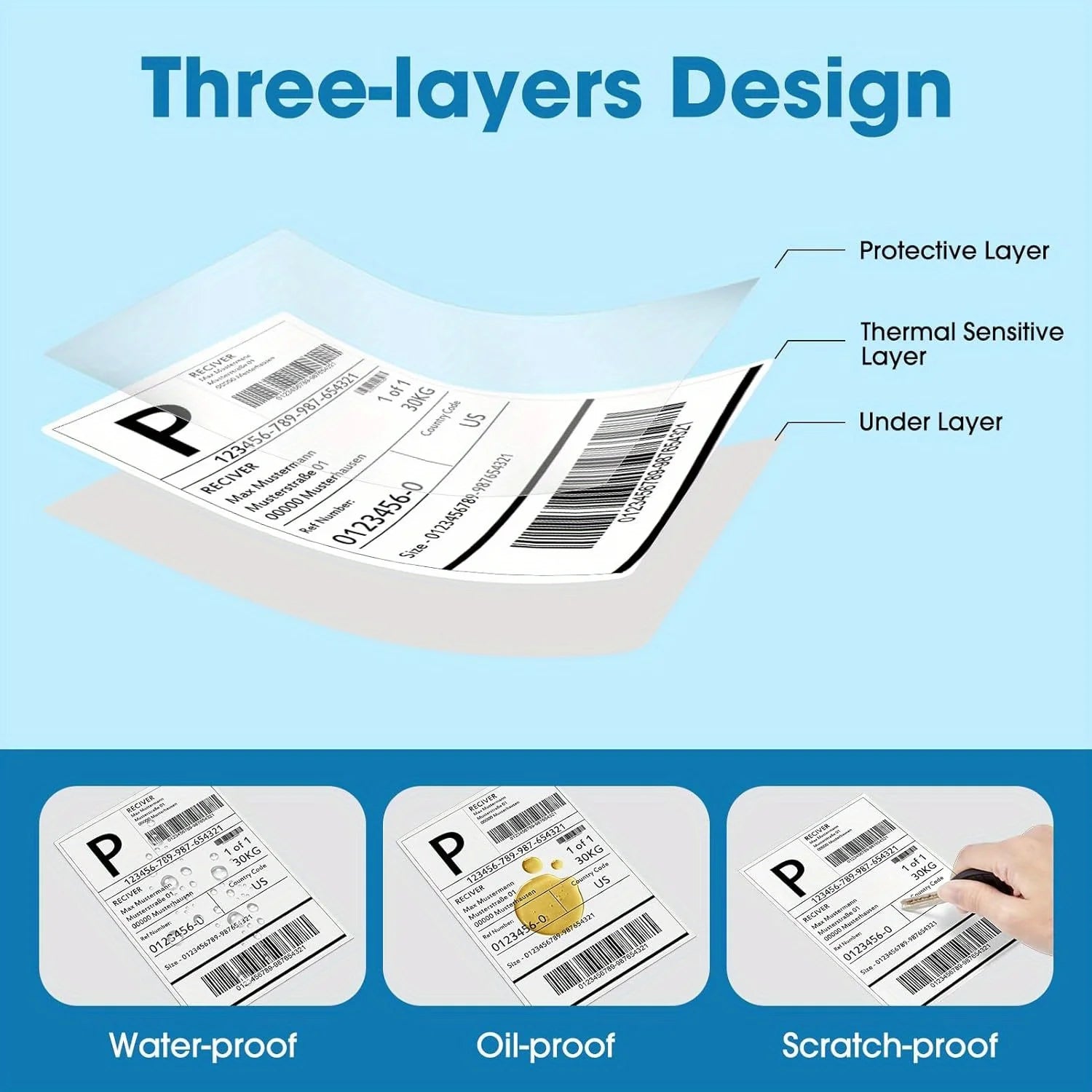 4×6 Thermal Shipping Labels 100/500 Sheets Self-Adhesive Fold Paper Compatible With Thermal Printer For Barcode Sticker Printing