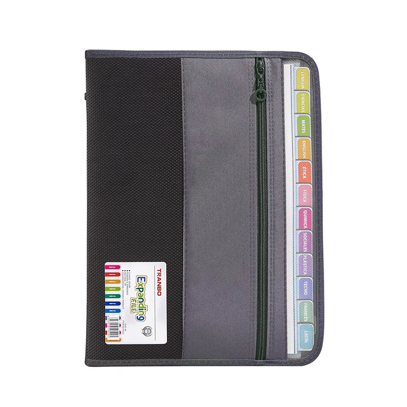 Accordion File Organizer with Safe Zipper, 13 Pocket Expanding File Folder with Front Pencil Pouch,  School Office Supplies