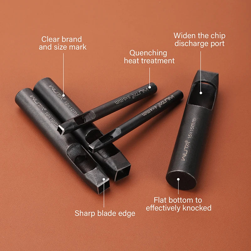 WUTA Basic 1pc Square Leather Punch Rectangle Hollow Oblong Hole Puncher Belt Strap Watch Band Cutter DIY Craft Leather Tools