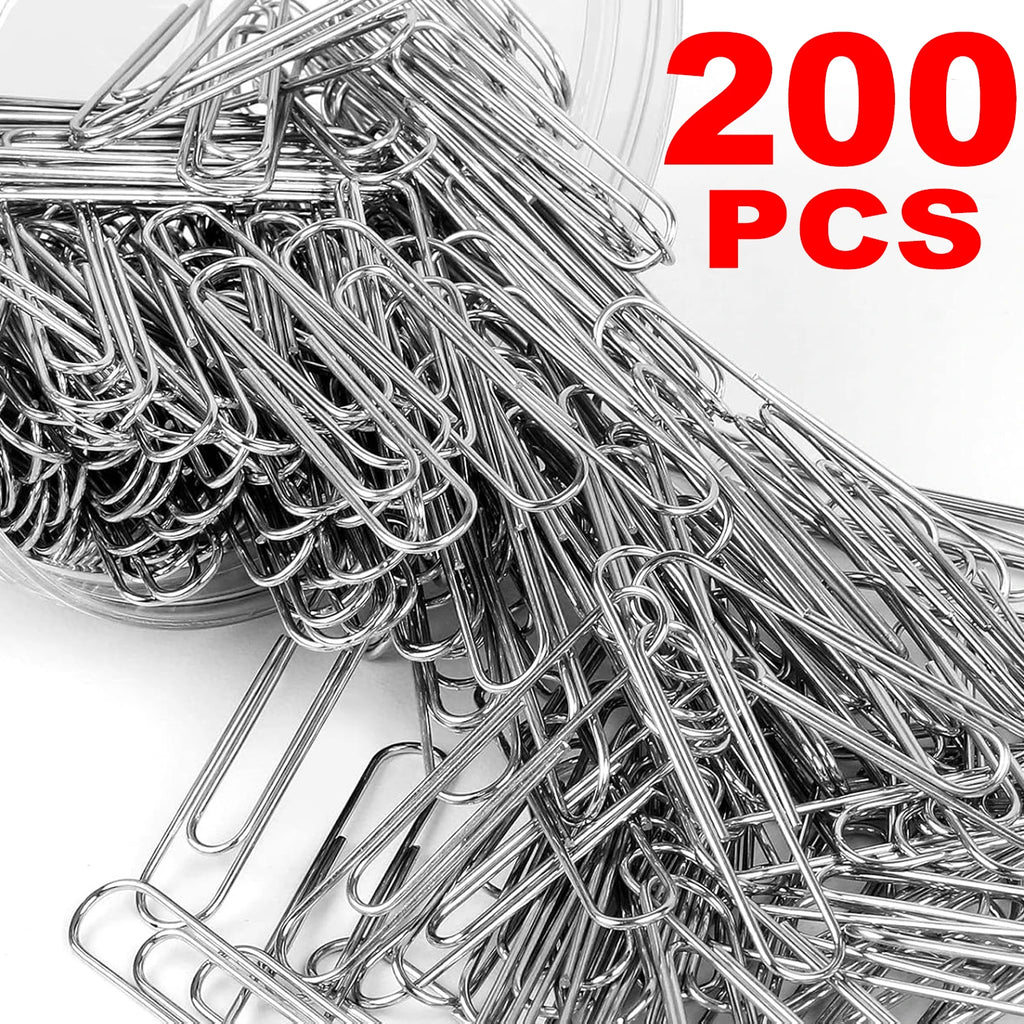 50-500PCS Stainless Steel Paper Clips Rustproof Sturdy Coated U-shaped Paperclips for Student Office School Stationery Supplies