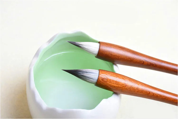Watercolor Painting Brush Short Woolen Rabbit Mixed Hair Calligraphy Brush Chinese Running Regular Script Brush Pen Tinta China