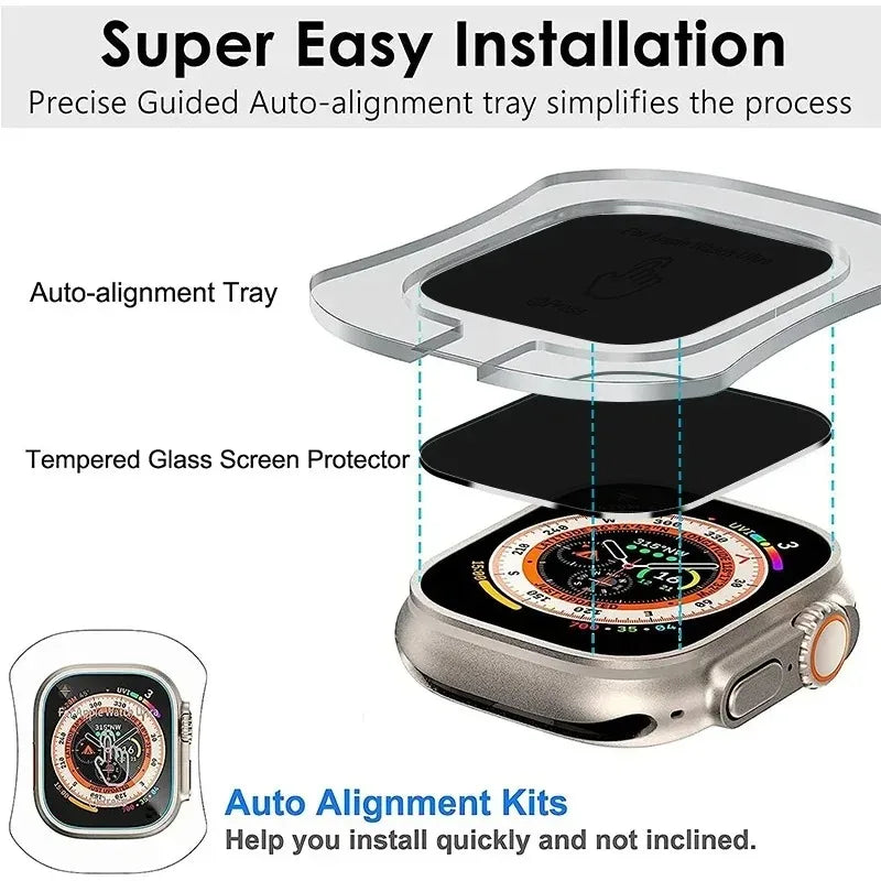 Tempered Glass for Apple Watch Ultra2/3 49mm Anti-Scratch Screen Protector for IWatch Ultra Seconds Installation Protective Film