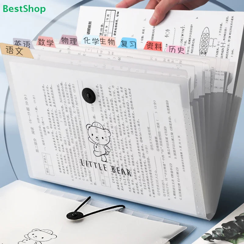 ♥A4 Multi-layer Student Insert Exam Organizer, Accordion Folder For Subject Classification, Exam File Storage Bag
