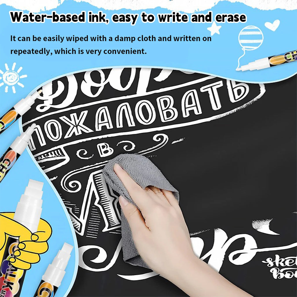 1/3 Pcs White Liquid Chalk Painting, Marking Erasable Dust-free Water-soluble Marking Pen School Classroom Office Supplies