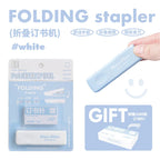 1 Cute Gift Stapler Set White/Blue Children's Novel Handicraft Tool Set Small Home Office Stationery  Children's Travel Bag