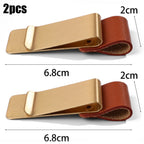 6-1PCS Stainless Steel Leather Pen Holder Pencil Clamps Notebook Bookmark Practical Organizer Clip Pen Holder Office Stationary