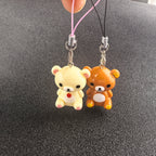 Kawaii Rilakkuma Easy Bear Phone Rope Chain Keyrings Lazybear Doll Keychains Bag Key Pendants Gift