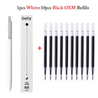 KACO Gel Pens Press Signature Pen Stationery Metal Pen Clip 0.5mm Black Ink Quicking Drying Large Capacity 800M Smooth Writing