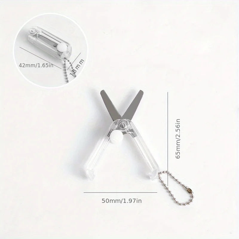 1pc Mini Portable Folding Scissors Creative In Pastel Colors Stainless Steel Paper Cutting Art Projects Office School Supplies