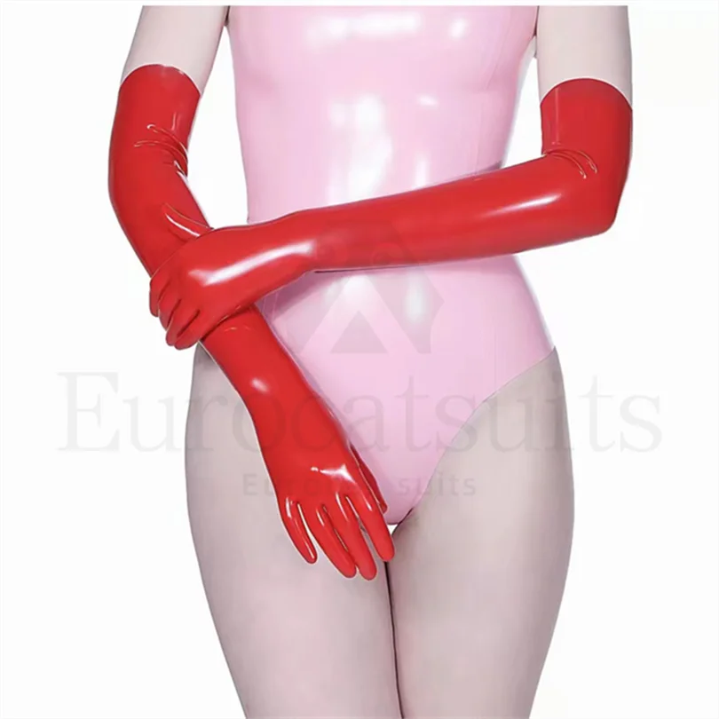latex fetish gloves women  gummi wetlook long opera sexy glooves