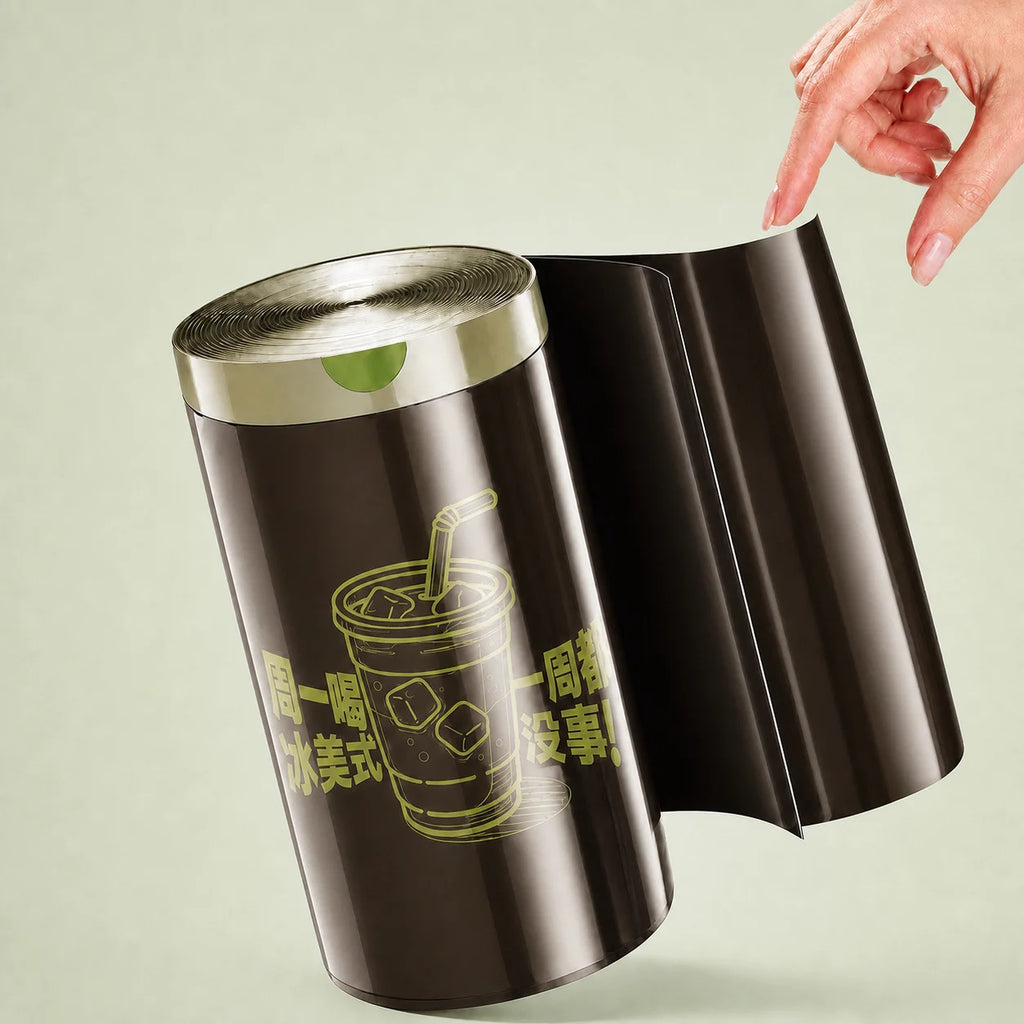 Printed Drawstring Trash Bags 20L Capacity Disposable Garbage Bin Liners Thickened Leakproof Rubbish Bags for Home Kitchen