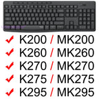 Keyboard Cover for Logitech K200 K260 K270 K275 K295 MK200 MK260 MK270 MK275 MK295 Silicone Protector Skin Case Film Clear Black