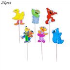 Cartoon Sesames Streets Birthday Party Supplies Kids Disposable Tableware Cup Plate Napkin Tablecloth Balloon Banner Decoration
