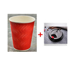 50pcs High Quality Thicken Double Layer Hot Drink Paper Cups 8oz/12oz/16oz Party Birthday Favor Disposable Coffee Cup with Cover