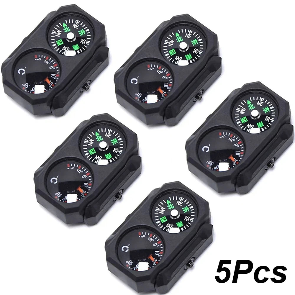 3/5Pcs RCompass Thermometer Combo 2 in 1 Tactical Airsoft AR15 M4 M16 Compact Navigation Thermometer for 20mm Rail Gun Accessory