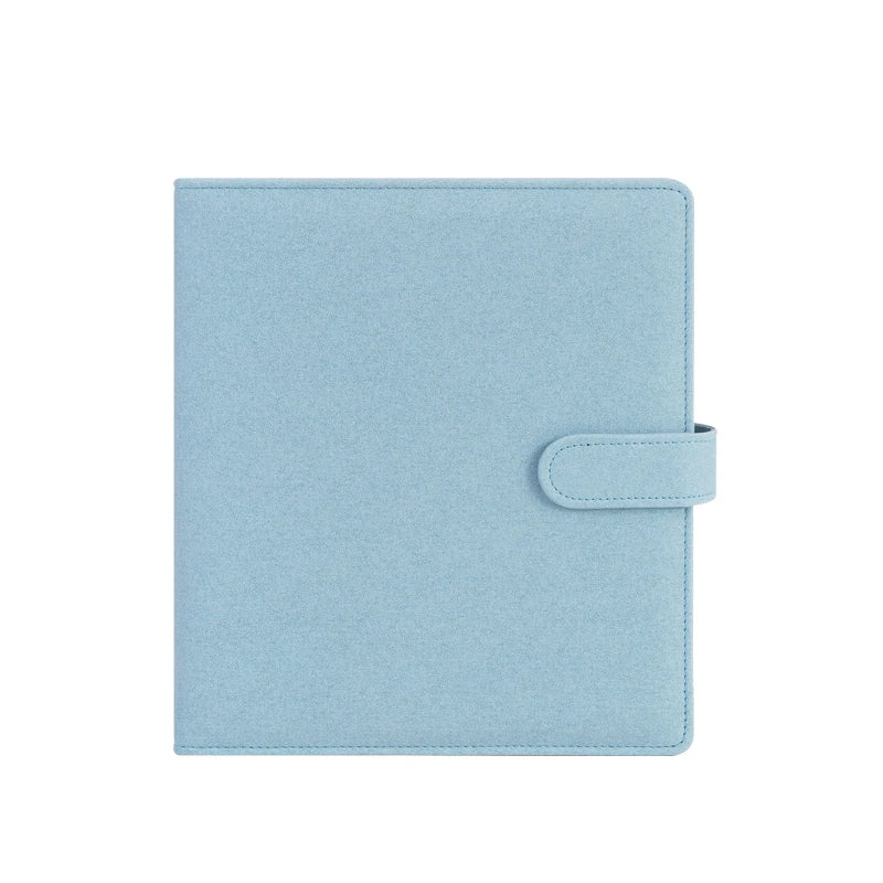 A5 3 Ring Glitter PU Leather Binder with Magnetic Buckle Refillable 4×6 Photo Album Notebook Stationery