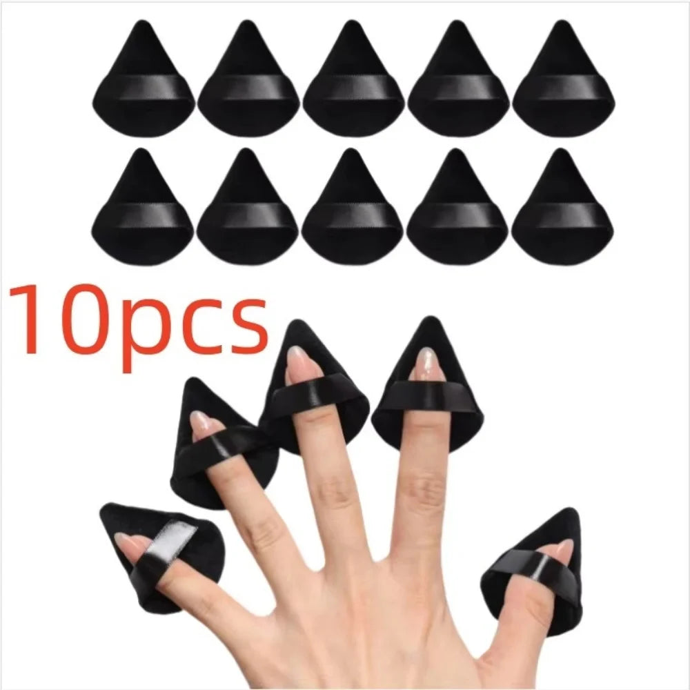 Reusable Black Triangle Velvet Powder Puff Soft Facial Blending Sponge, Multipurpose Foundation Cosmetic Sponge for Daily Makeup