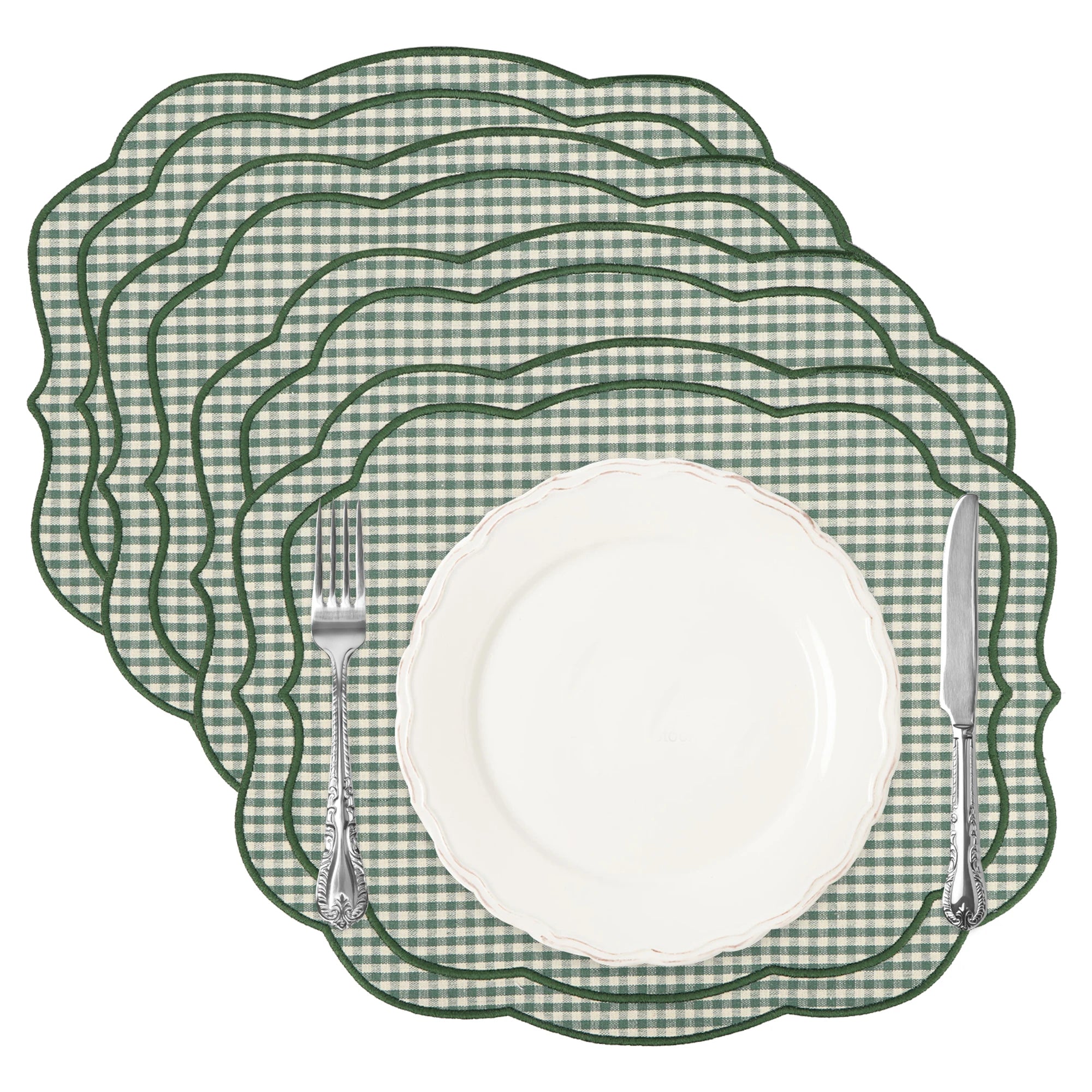 Lotus Shaped Embroidered Edge Napkins 4pcs/set Thickened Pure Cotton Breathable Placemats for Weddings Christmas Daily Party