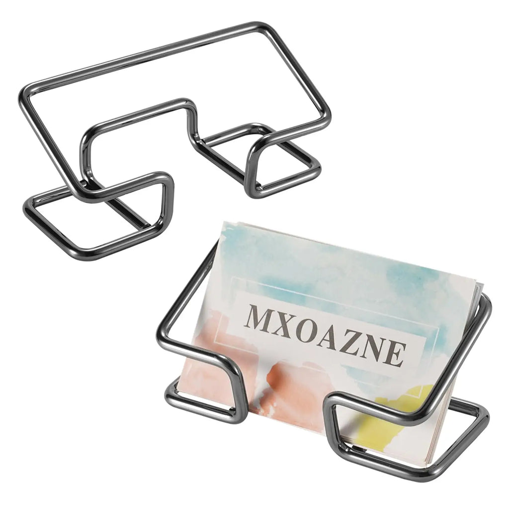 Gold Metal Business Card Holder Desk Bracket Cards Organizer Office Business Cards Display Holders Fashion Desktop Decorative