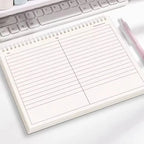 60 Sheets/120 Pages Coil Notebook Notepad Grid/Horizontal Lines Partition Design B5 Notebooks Office School Stationery Supplies