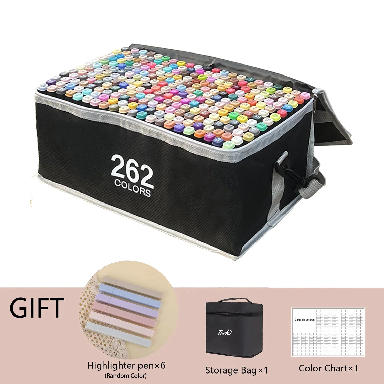 24-262 Colors Alcohol Drawing Markers Dual Tip Permanent Art Sketch Markers for Illustration School Supplied