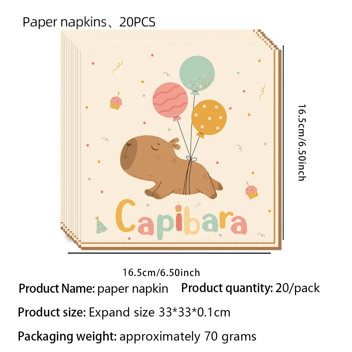 Capybara Party Theme Decoration Capybara Birthday Napkins Tablecloth Cup Plate Baby Shower Capybara Birthday Girl Party Favor