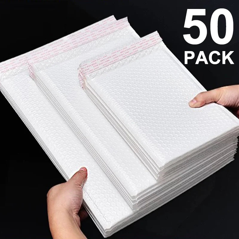 10-50Pcs Bubble Envelopes White Foam Shipping Bags Poly Bubble Mailers Pad Self Seal Packing Bags 11cm 15cm 23cm Wholesale
