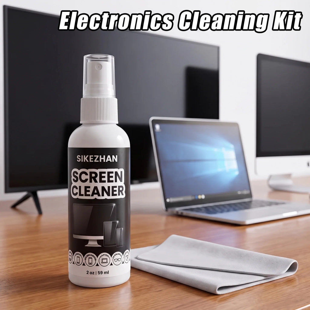 Screen Cleaner Kit Spray with Microfiber Polishing Cloth Streak Free Cleaning Solution for MacBook iPad Laptop TV Display