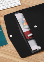 Faux Leather Document Bag, Business Information Bag, A4 Folder, School and Office Supplies, Storage Bag
