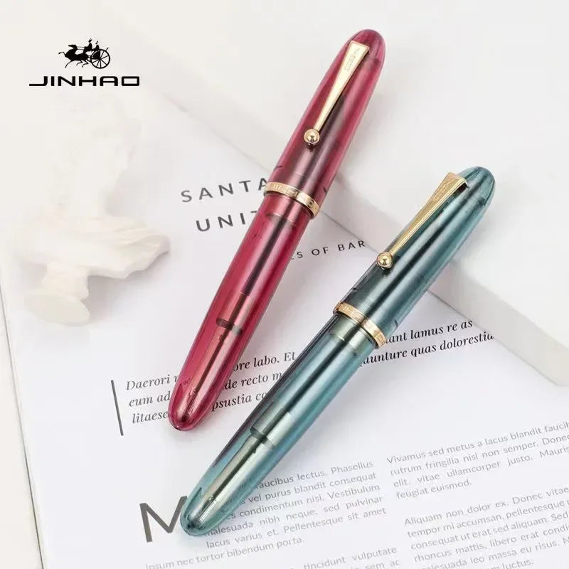 Jinhao 9019 Fountain Pen Transparent Color EF/F/M Nib Ink Student School Stationery Business Office Supplies Pens for Writing