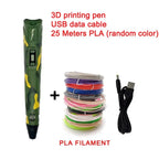 Electronic 3D Printing Pen 25MPLA Long Thread Children's 3D Graffiti Drawing Tool Drawing Smart Toy DIY Christmas Birthday Gift
