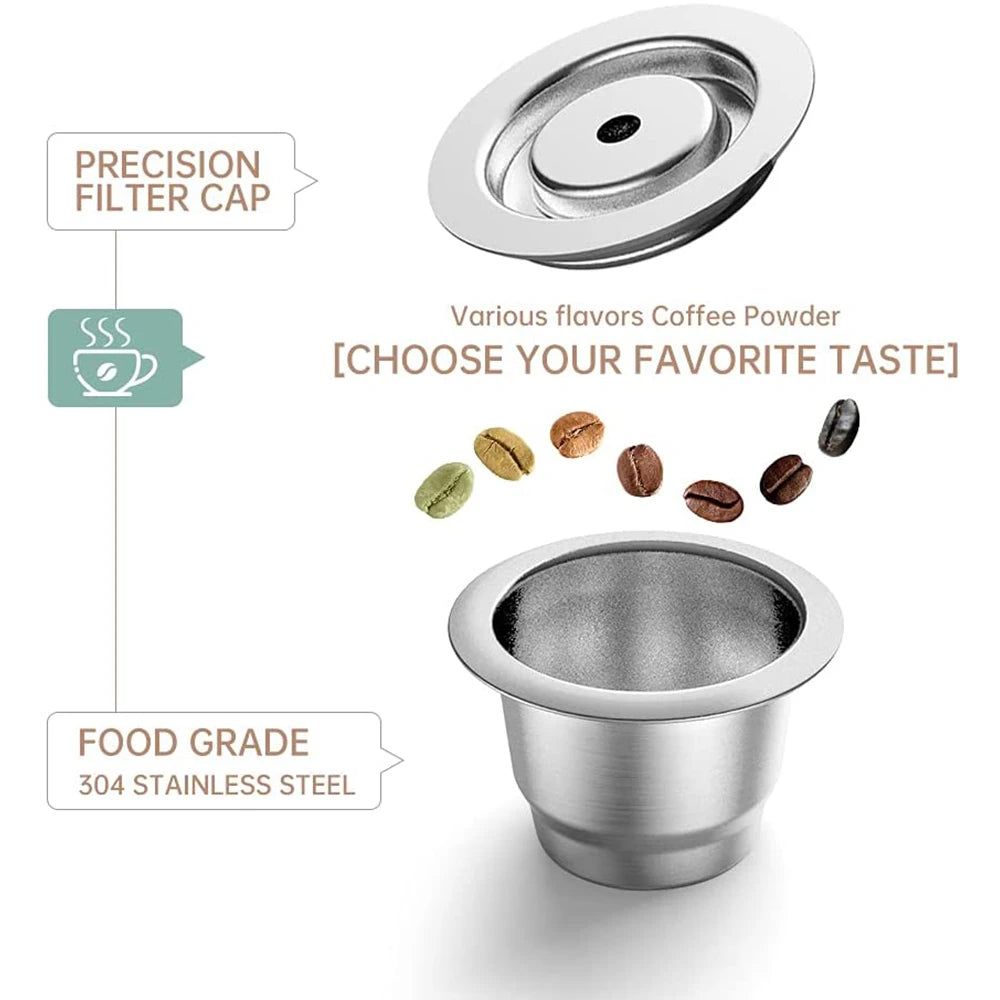 Capsule For Nespresso Reutilisable Inox Refillable Capsule Crema Reusable Refillable Coffee Filter Nespresso Essenza Mini