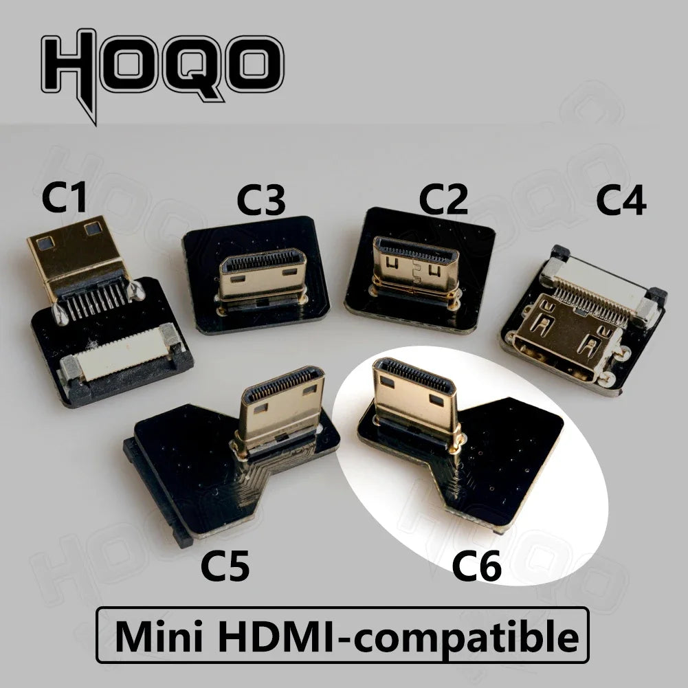 HDMI-compatible FPV Cable Micro/Mini HD-90 Degree Adapter FPC Ribbon Flat Pitch 20pin For TV Projector Multicopter Aerial Photog