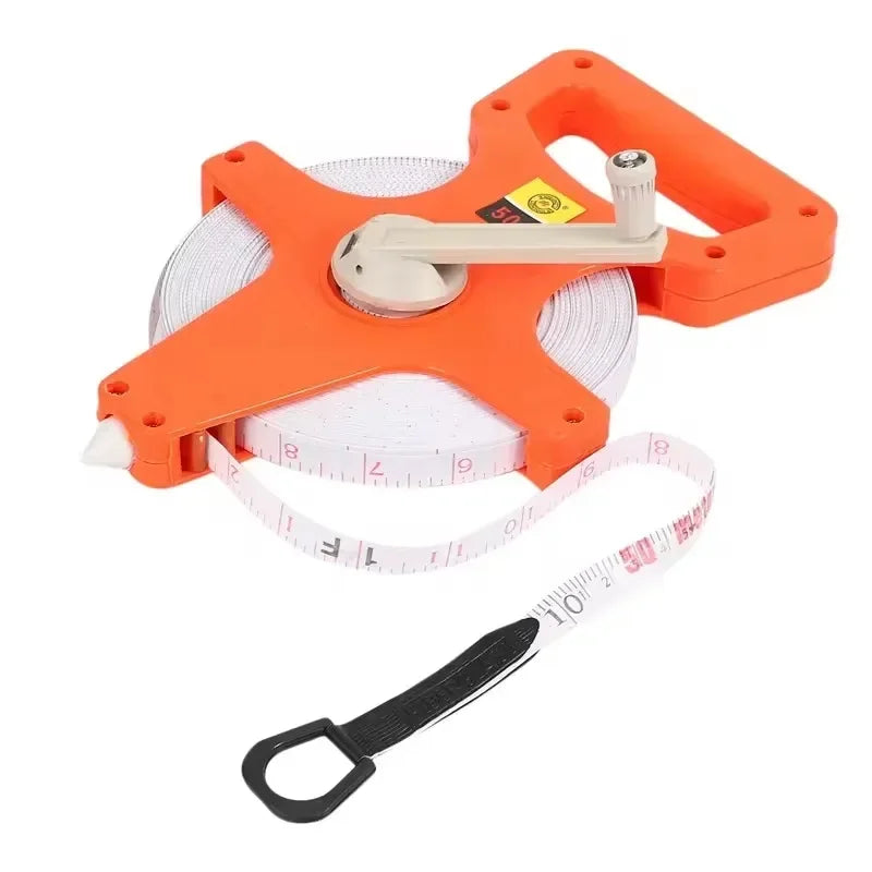 1Pc 30m/50m/100m Meter Open Reel Fiberglass Tape Measure Inch Metric Scale Impact Resistant Plastic Measure Tools