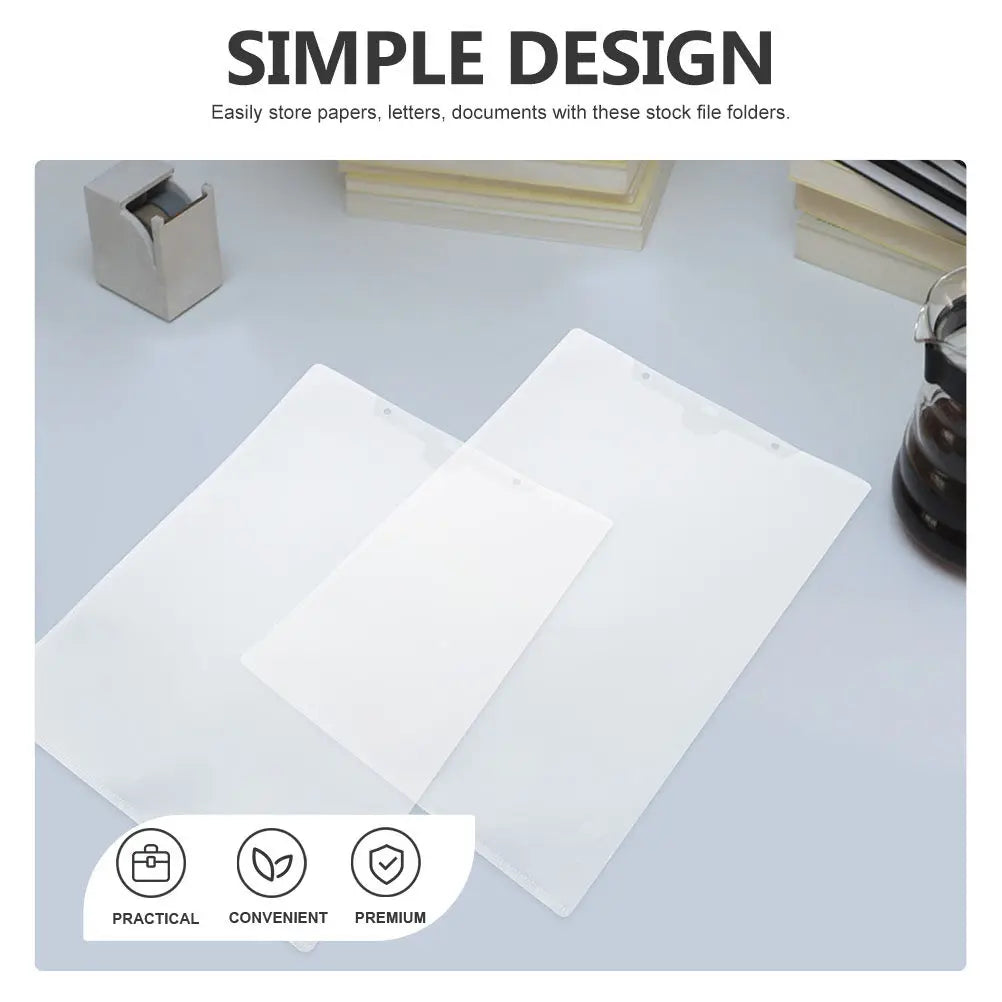 24Pcs Hanging File Folder Clear Document Bag Plastic File Holder Paper Storage Organizer Portable Office Use Paper Holder