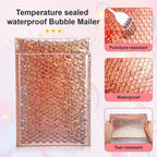 30Pcs Holographic Bubble Mailer Mailing Envelope Thicken Protection Waterproof Padded Bubble Envelopes Pack Bag for Shipping