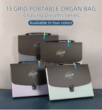 A4 Portable 13-Pocket Multi-Layer Expandable File Folder – High-Capacity Student Exam Accordion Organizer Handheld