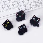 7 pcs Cute cartoon black cat clip acrylic double-sided high-definition pattern paper clip stationery supplies