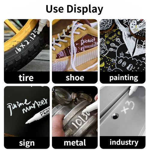 1/3/6Pcs White Marker Pens Acrylic Paint Pen for Rock Ceramic Glass Tire Metal Canvas Waterproof Painting White Marker