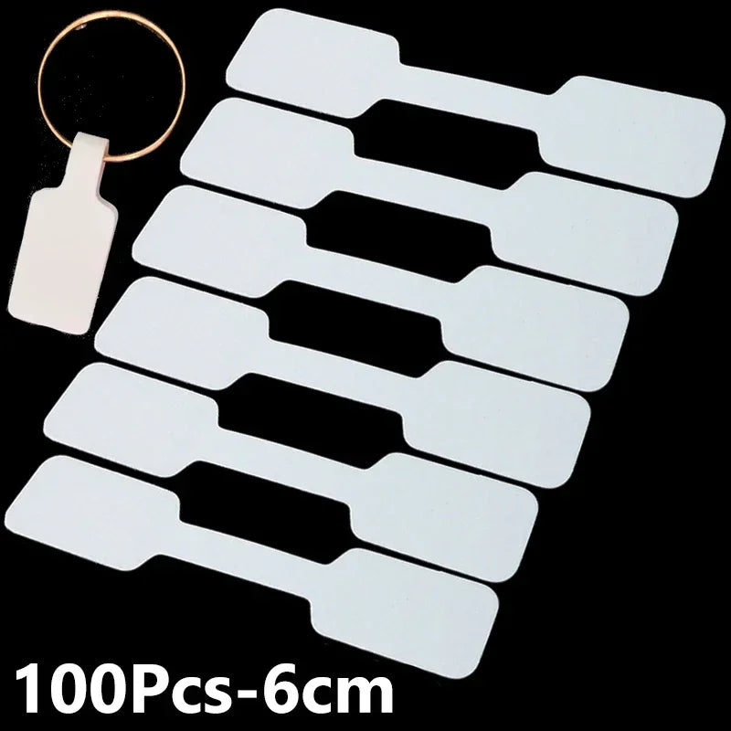 100Pcs Jewelry Price Tags Jewelry Tags Self Adhesive White Blank Price Tags for Necklace Earring Bracelet Price Rectangle Labels