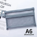 Nylon Mesh File Bag A4 A5 A6 Transparent Zipper Test Paper Information Bag Office Student Pen Bag Subject Bag Puzzle Storage Bag