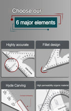 2Pcs/Set Multifunctional Triangle Ruler 30/45 Degree Measurement Angle Isosceles Triangle Ruler Geometry Students Drafting Tool