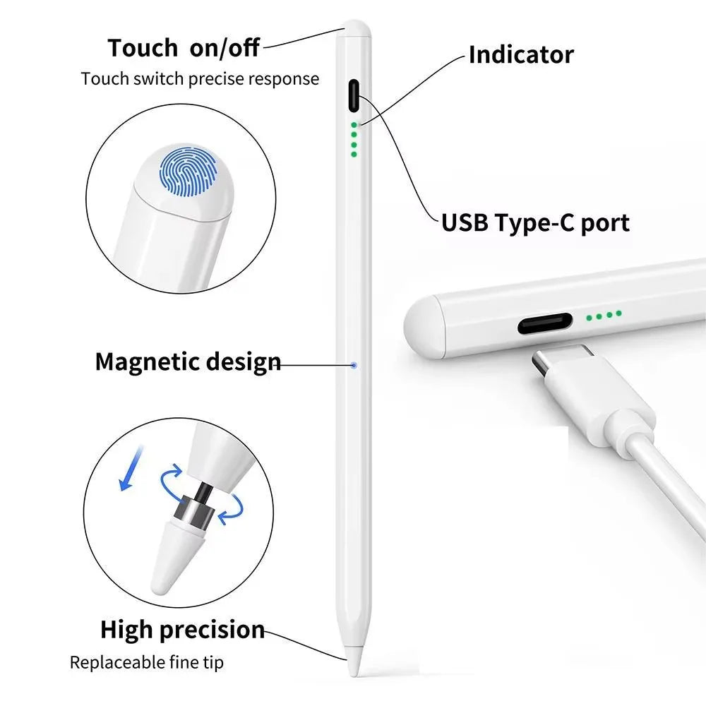 Rechargeable Stylus for Xiaomi Redmi Pad2 Pad 2 SE 8.7 7S 6S 7 6 5 Pro 11'10.61' Active Stylus Pen No Need Bluetooth Connection