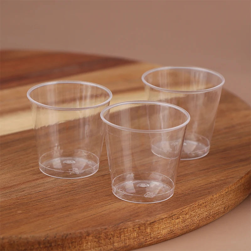 50Pcs 30ML Disposable Mini Clear Plastic Dessert Cup For Outdoor Picnic Birthday Party Jelly Salad Cup Kitchen Tableware Tasting