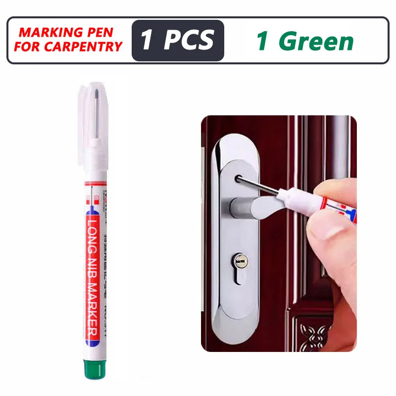 iLMH 4-40Pcs Deep Hole Long Nib Head Marker For Metal Perforating Pen Waterproof Bathroom Woodworking Decor Multi-Purpose Tool