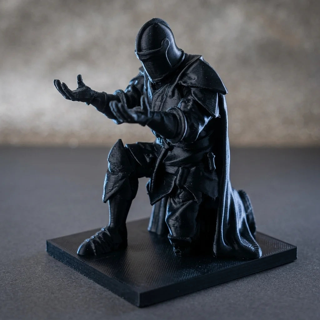 (9*7.6cm) 3D Printed Medieval Knight Pen Holder Black Silver Warrior Statue Desk Organizer Creative Office Decor Stationery Gift