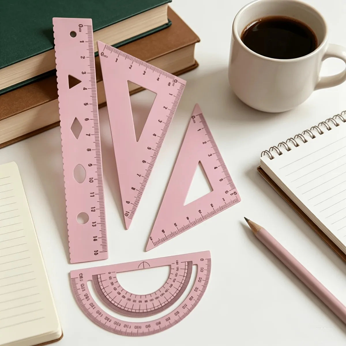 Multi functional geometric ruler set, protractor, triangle ruler, ruler, manual measurement and drawing tool