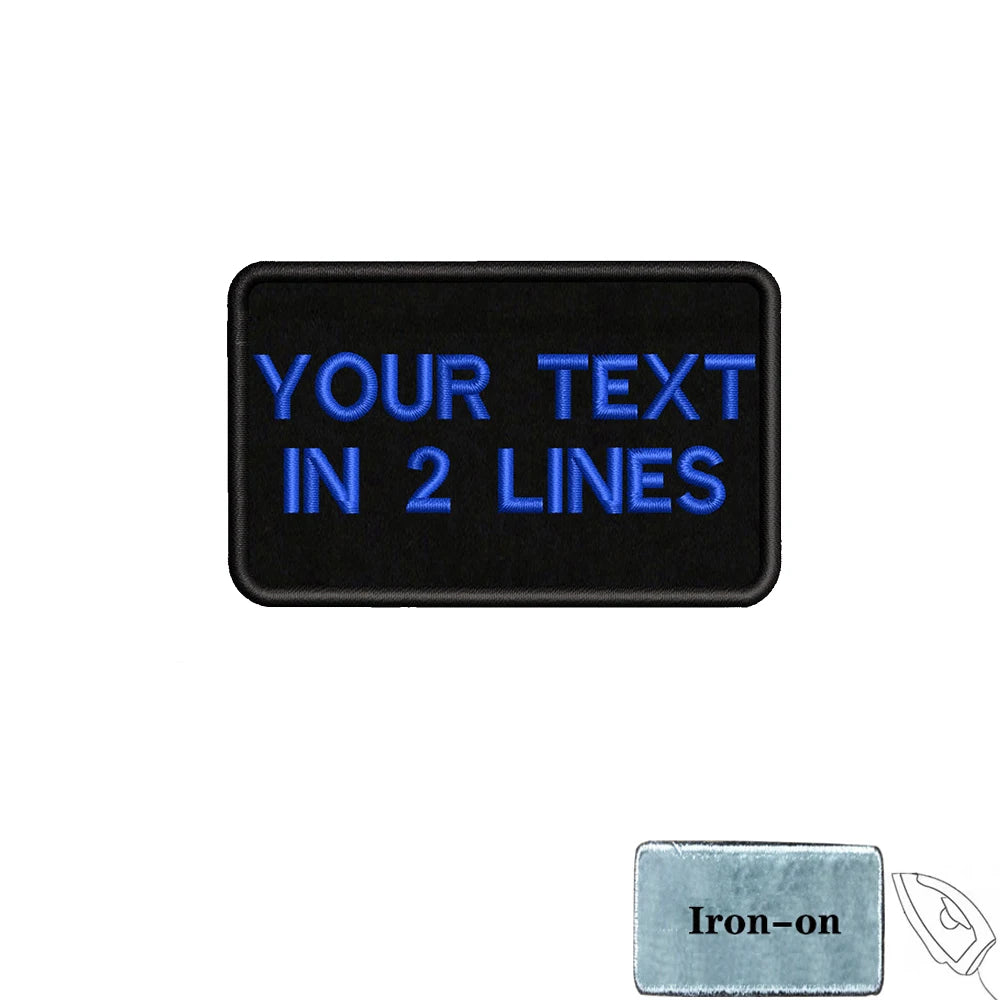 1PC 8cmx5cm Custom Personalized Name number Patch Stripes Badge tags chevrons Armband Iron On Or Hook Loop embroidered