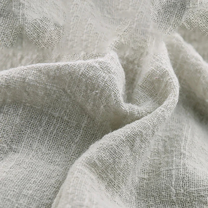 10pcs 32x32cm Gauze Cotton Wedding Napkins Reusable Green Trim Tea Towel Rustic Retro Burrs Napkins for Party Table Decoration